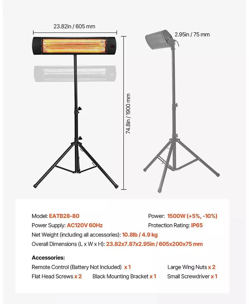 SUGIFT 1500W Infrared Space Heater with 3 Heat Settings 
Remote Control 7