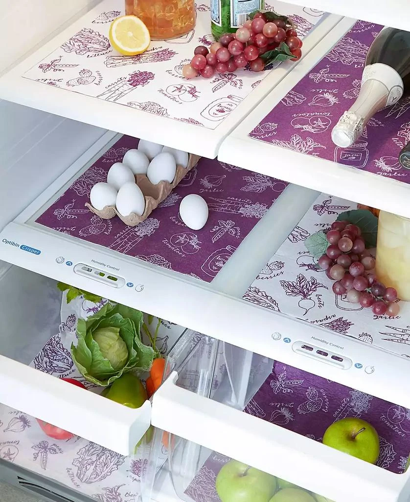 Design Imports Fridge Liner Collection Non-Adhesive, Cut to Fit, 12x24", Eggplant Market, 6 Piece 5