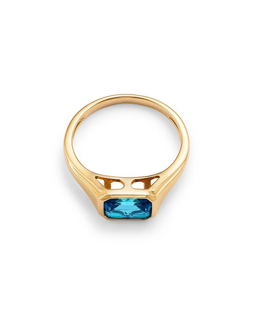 Bloomingdale's Fine Collection London Blue Solitaire Ring in 14K Yellow Gold 3