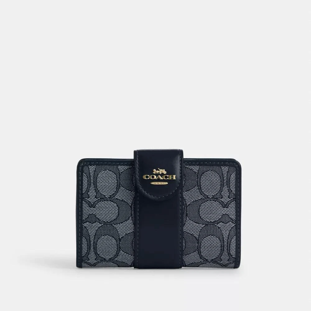 Coach Medium Corner Zip Wallet In Signature Jacquard 1