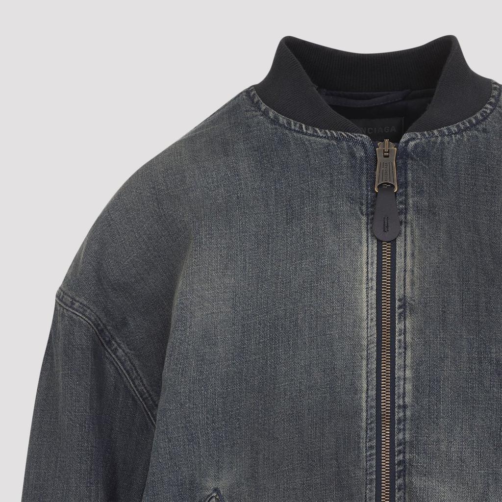 Balenciaga Standard Denim Bomber Jacket – On Sale Now with Up to