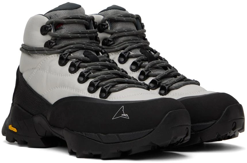 ROA Gray & Black Andreas Strap Boots 4