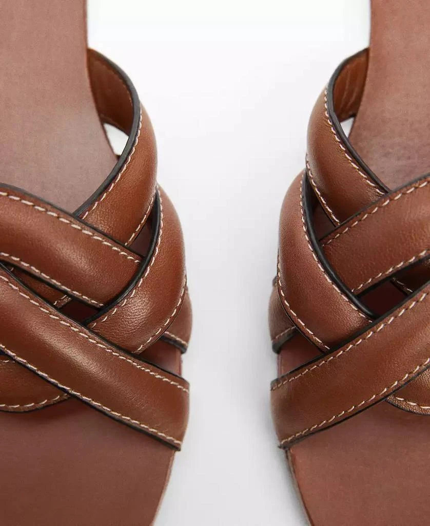 Mango Women's Leather Straps Sandals 4