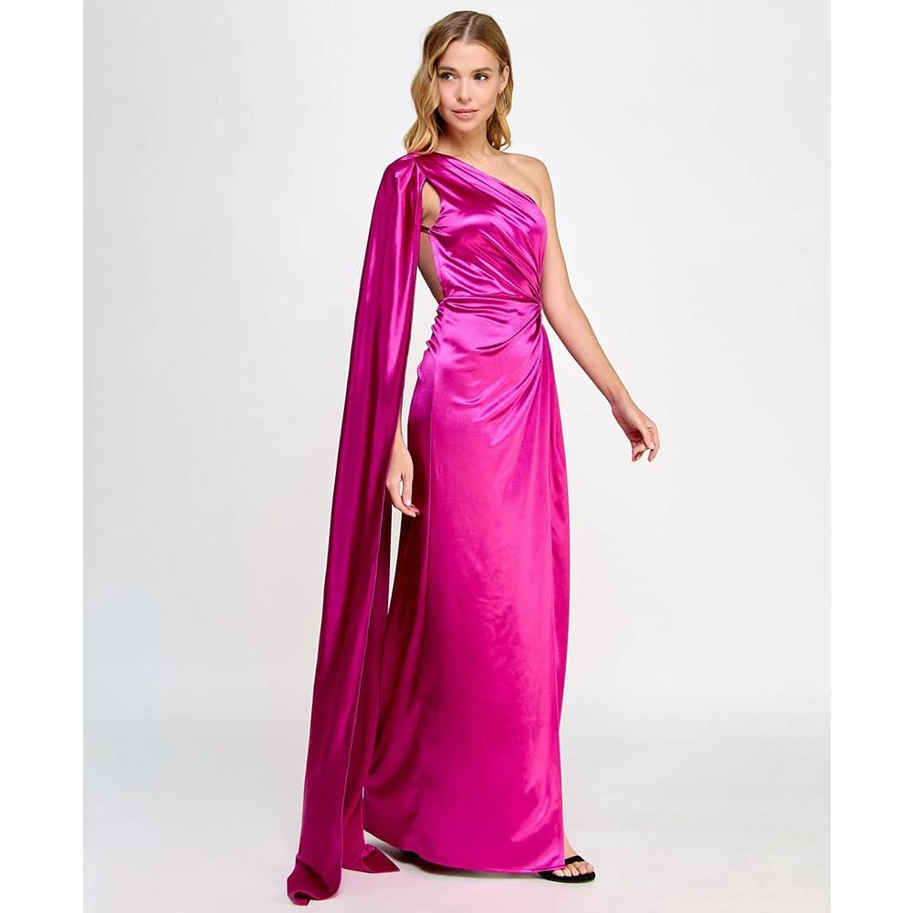 City Studios Juniors' One-Shoulder Flyaway Gown, Created for Macy's 6