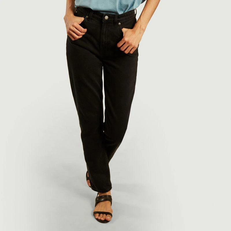 Nudie Jeans Breezy Britt regular tapered tinted jeans black worn NUDIE JEANS 1
