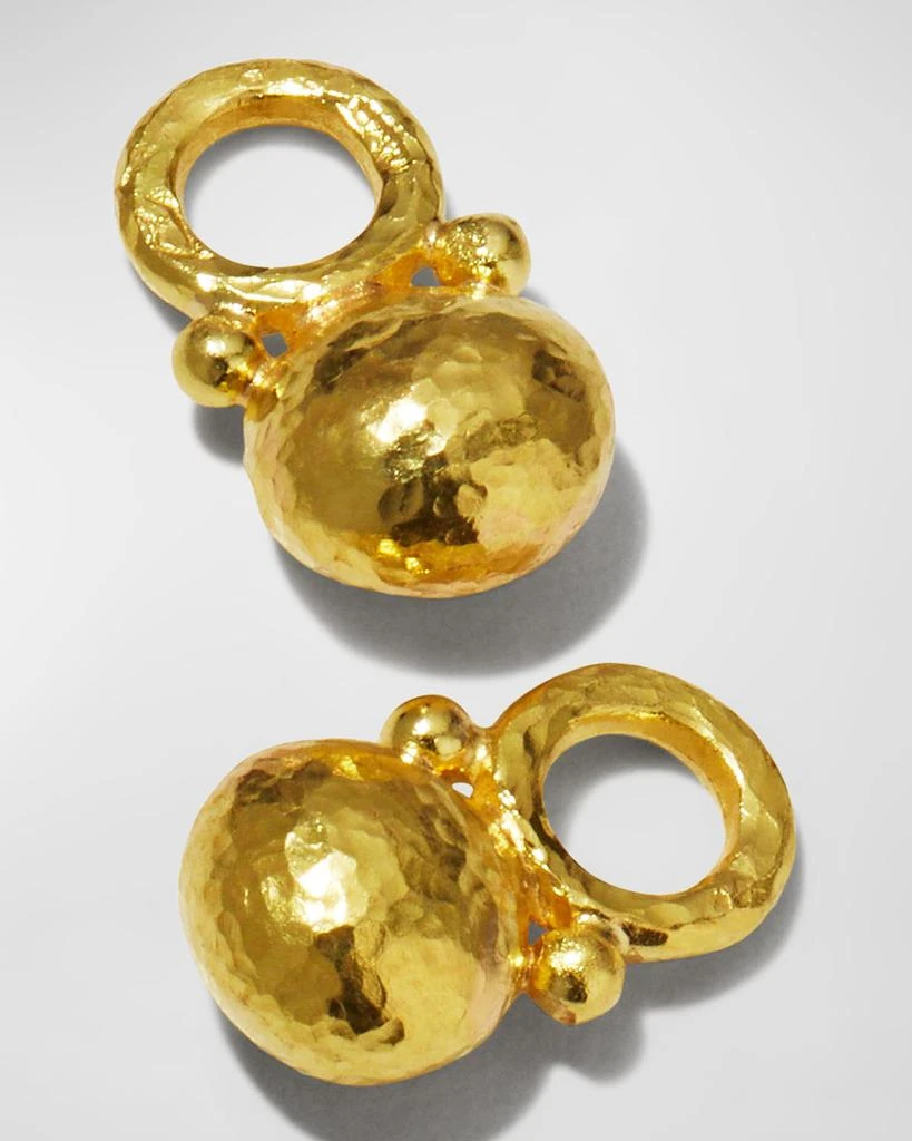 Elizabeth Locke Gold Horizontal Oval-Drop Earring Pendants 4