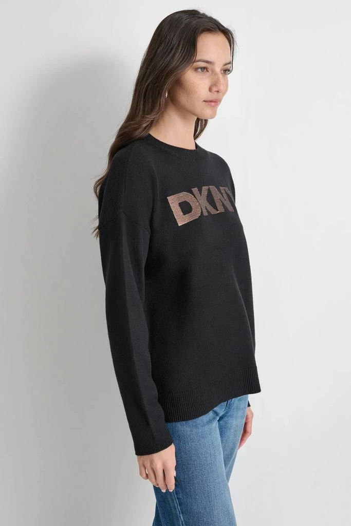 DKNY SEQUIN LOGO EMBELLISHED SWEATER 4