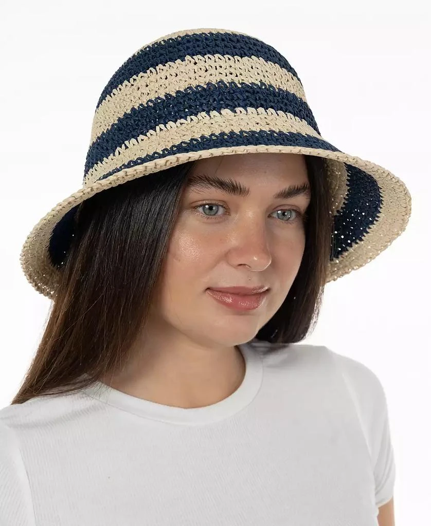 On 34th Women's Striped Crochet Cloche Hat, Created for Macy's 2