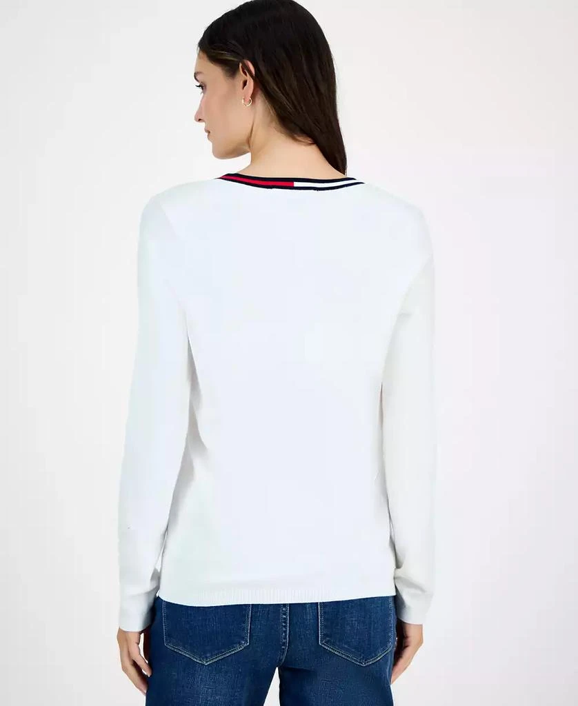 Tommy Hilfiger Women's Cotton V-Neck Sweater 2