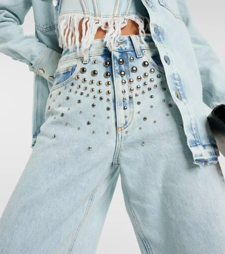 Alessandra Rich Embellished straight jeans 5
