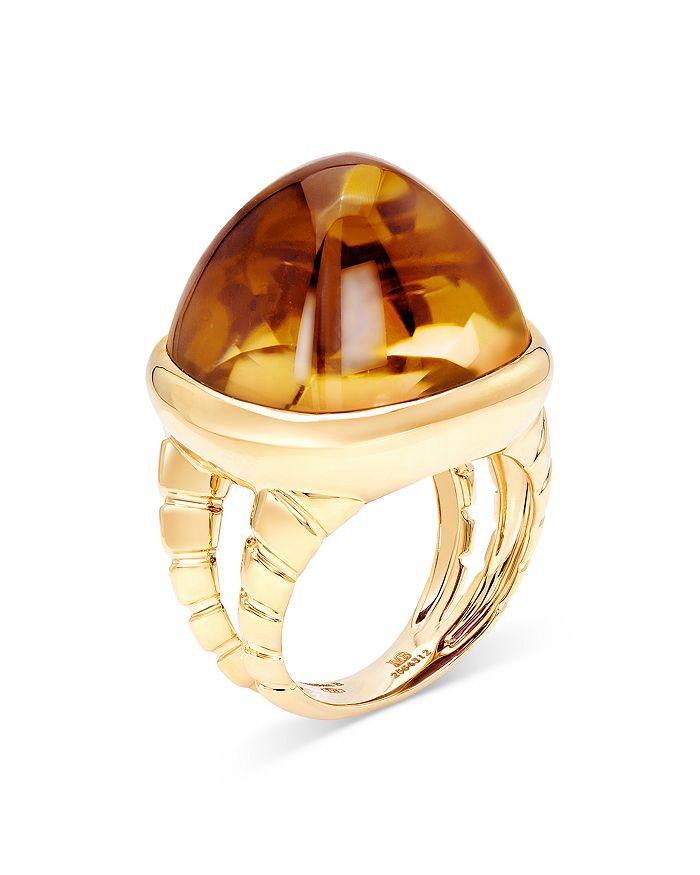 MARINA 18K Yellow Gold Tigella Citrine Statement Ring