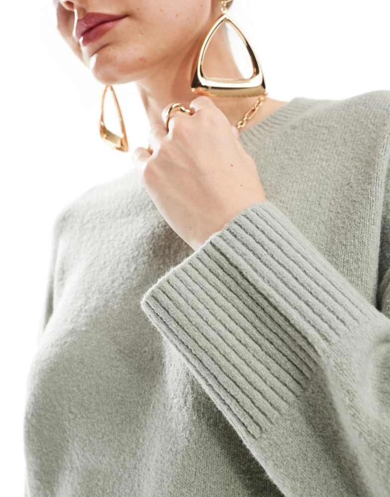 & Other Stories & Other Stories crew neck jumper in soft khaki green 4