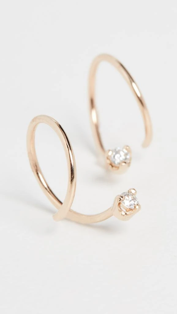 Zoe Chicco 14k Gold Longer Swirl Huggie Earrings 3