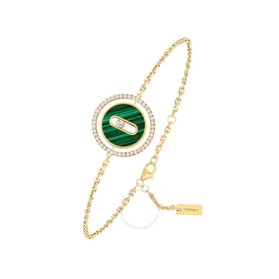 Messika Lucky Move 18k Yellow Gold Malachite Diamond Bracelet