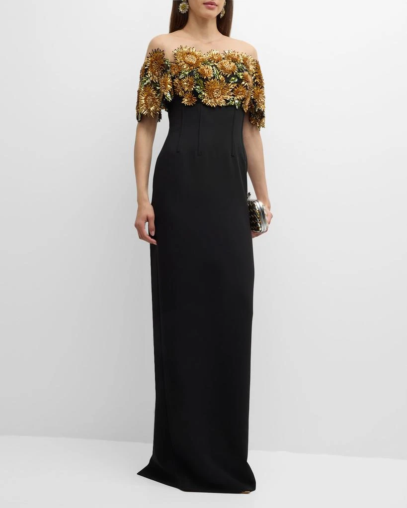 Crystal Bodice Off-The-Shoulder Illusion Column Gown  On Sale Now with Up  to 57% Off | Discover Exclusive Deals & Savings at BeyondStyle  Authentic LELA  ROSE Women|women's clothing|dresses|gowns|women with Limited-Time Discounts,