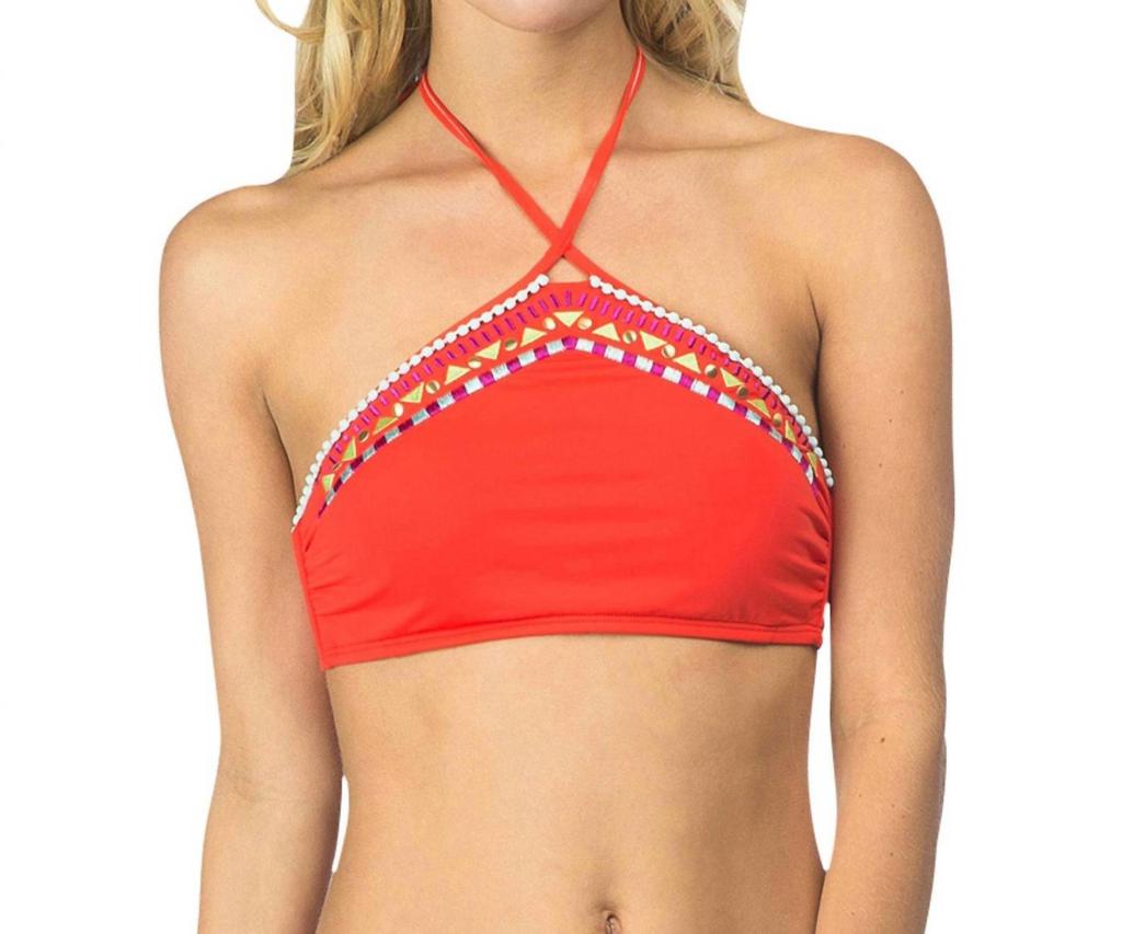 THE BIKINI LAB Embroidered Triangle Bikini Top