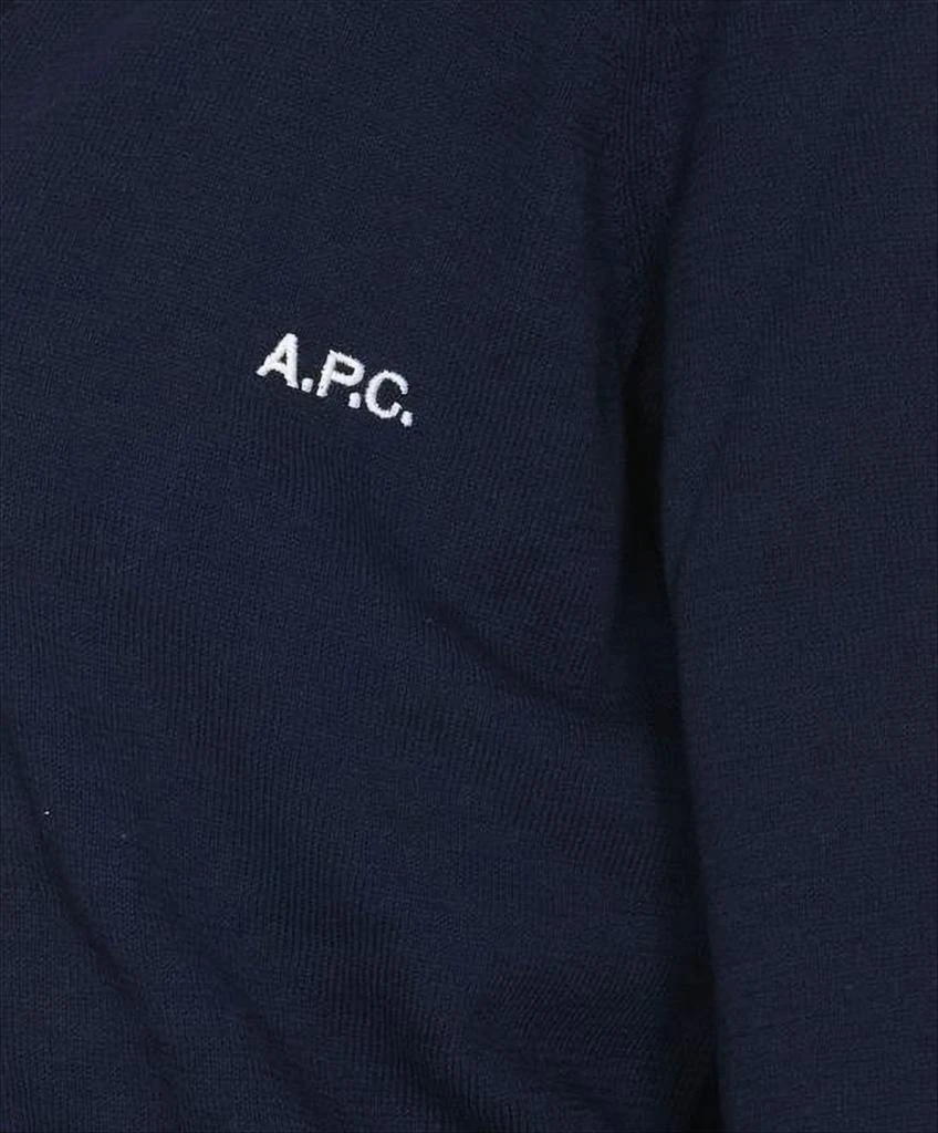 A.P.C. V-Neck Blue Cotton Cardigan 3