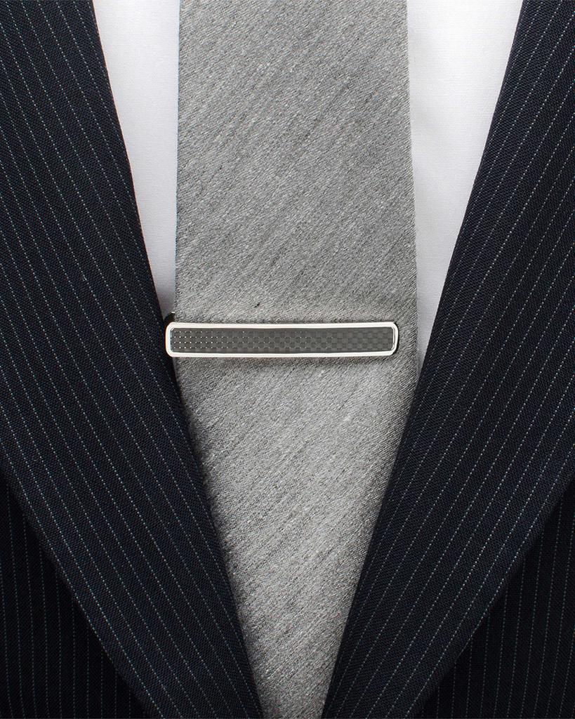 Cufflinks Inc. Men's Black Carbon Fiber Stainless Steel Tie Clip