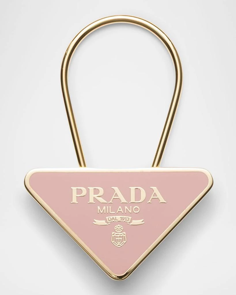 Prada Triangle Logo Metal Keychain