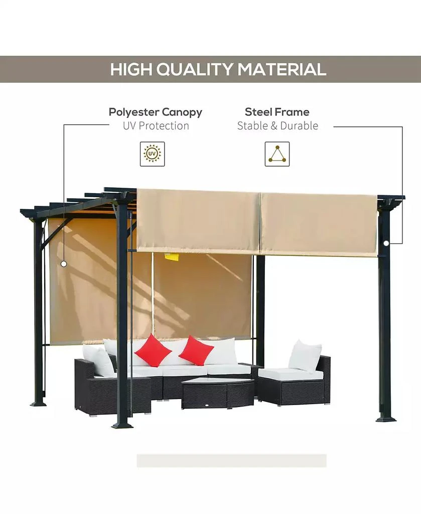 Outsunny 12
x 10
Outdoor Patio Gazebo Pergola with Retractable Canopy Roof 3