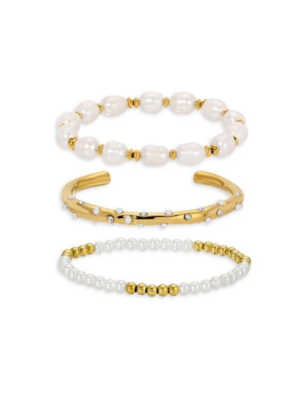 Amelia Three Pearl selling Bracelet Gold