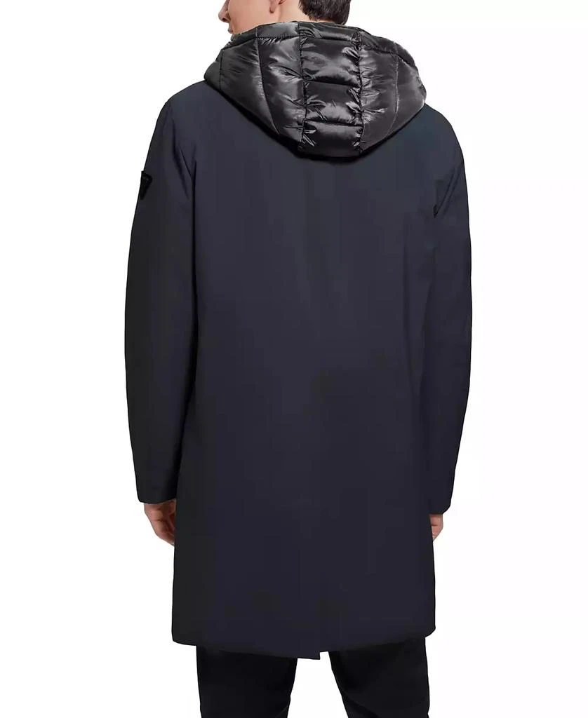 GUESS Men's Colin Raincoat with Removable Nylon Hooded Inset 2