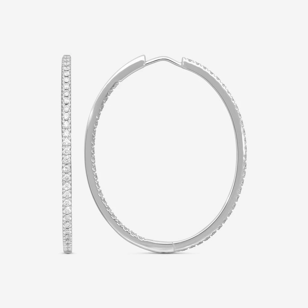 Mémoire Mémoire 18K White Gold Diamond Hoop Earrings MOHE-0150AW 3