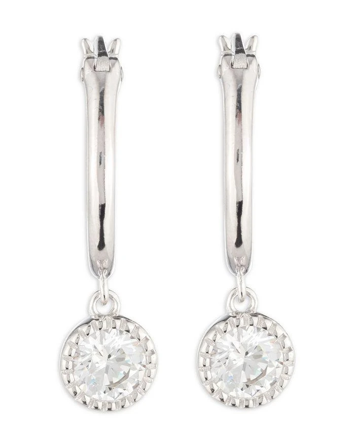 Ralph Lauren Cubic Zirconia Charm Hoop Earrings in Sterling Silver