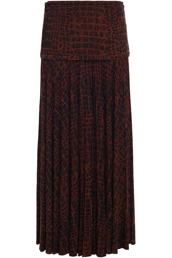 Proenza Schouler Pleated printed jersey maxi skirt 1