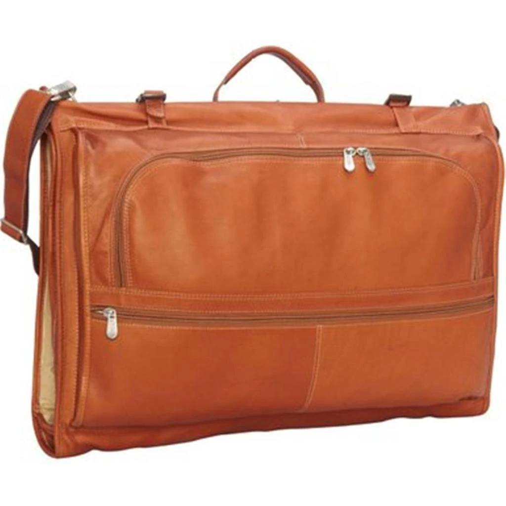 Piel Leather 3035 Tri - Fold Garment Bag - Saddle