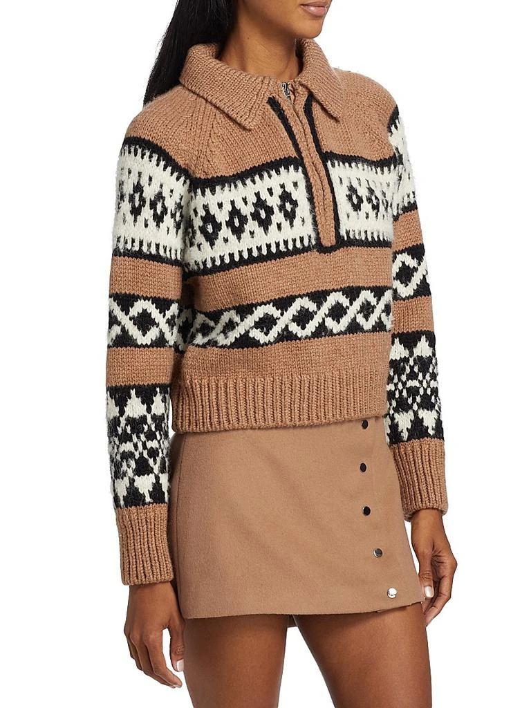 A.L.C. Carter Intarsia Merino-Wool Half-Zip Sweater 4