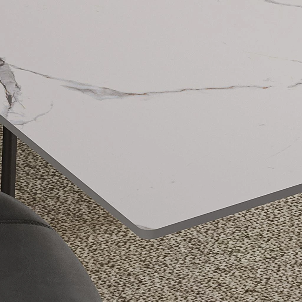 Streamdale Furniture Streamdale 59" Modern Expandable Dining Table w/Retractable Leaf, Charred Stone 
Black Base 3