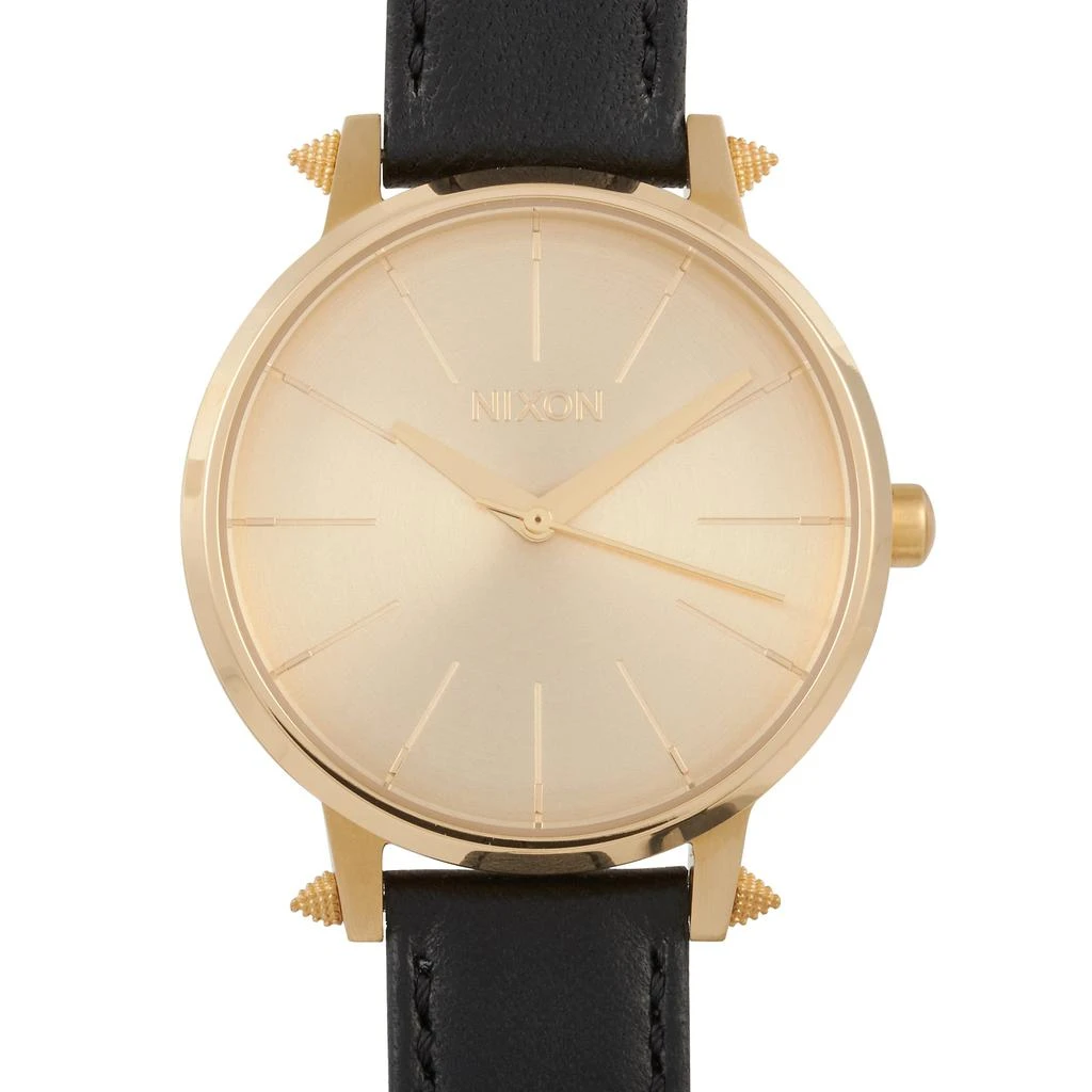Nixon Kensington Leather 37mm Gold Tone Stainless Steel Artifact Watch A108 3148 1
