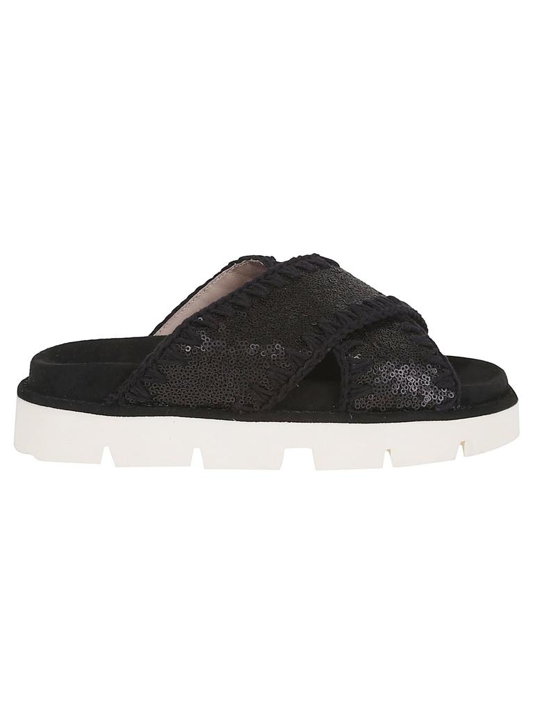 Mou Criss-cross Bio Sandal Plain Microsequins