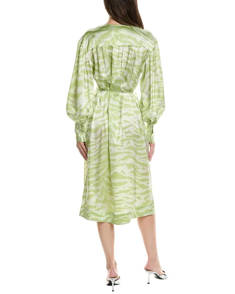 Ganni Drop-Shoulder V-Neck Silk-Blend Maxi Dress 2