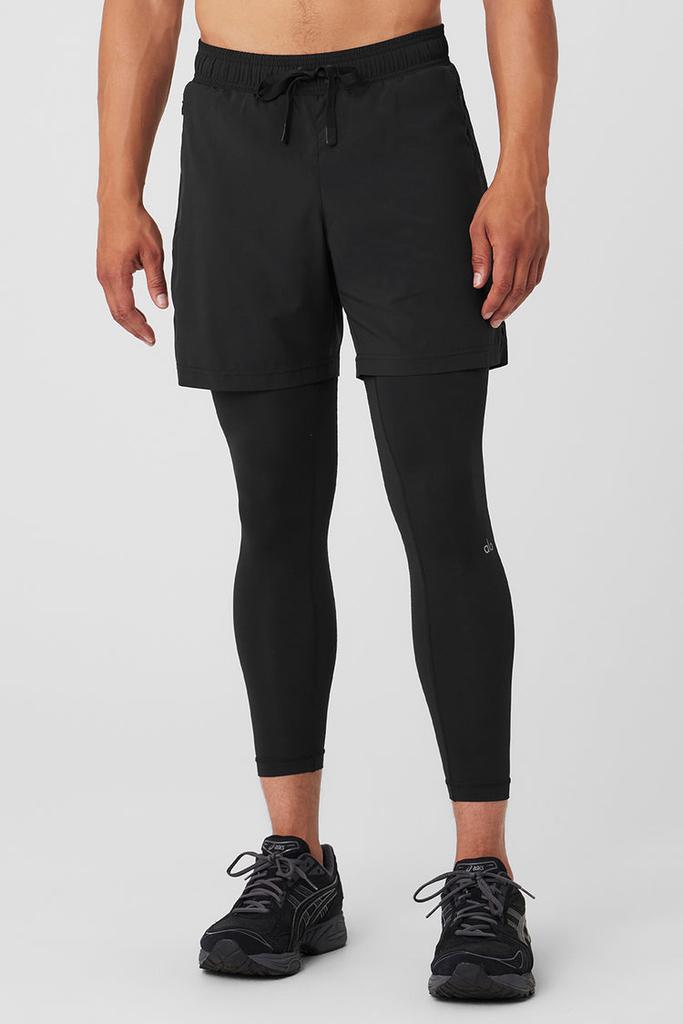 Alo Stability 2-In-1 Pant - Black/Black