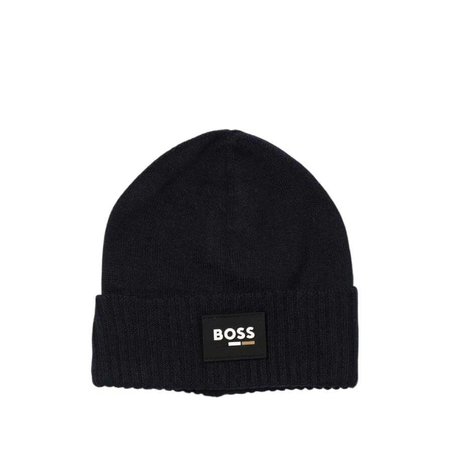 Hugo Boss Logo-Patch Wool-Blend Beanie 1
