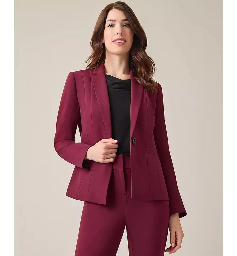 Kasper Women's Petite Notched Collar One-Button Blazer 8