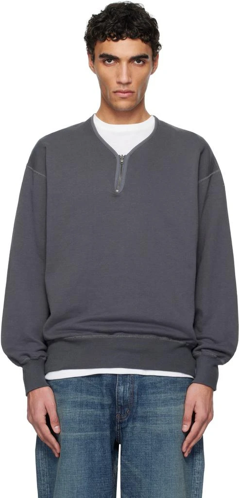 Nanamica Gray Half Zip Reversible Sweatshirt 1