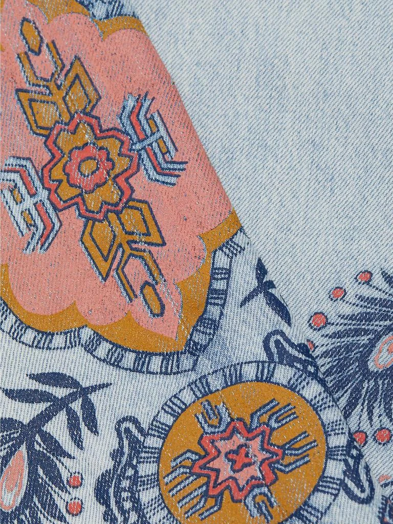 MOTHER The Maven Sneak Embroidery-Print Wide-Leg Jeans 7