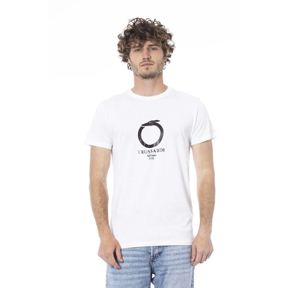 Trussardi Beachwear White Cotton T-Shirt 1