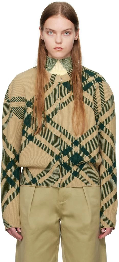 Burberry Beige Check Cardigan 1