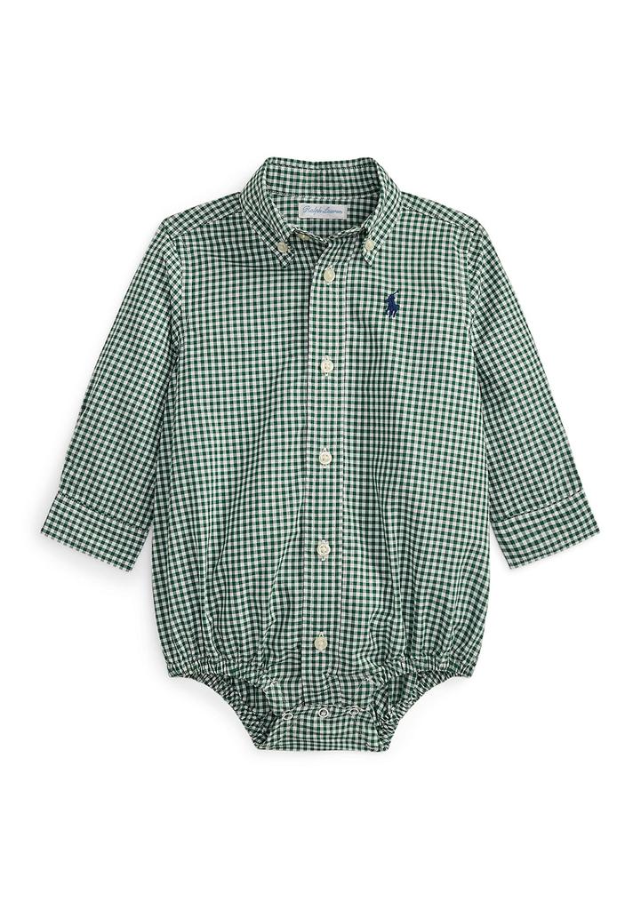 Ralph Lauren Baby Boys Gingham Cotton Poplin Bodysuit