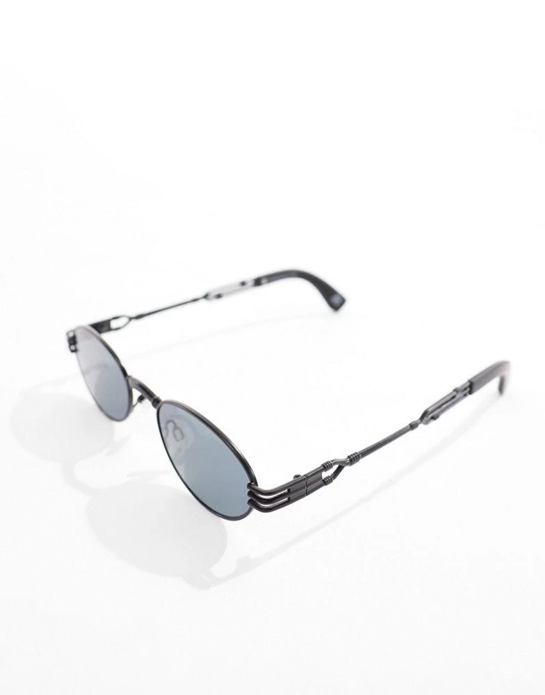 ASOS ASOS DESIGN 90's oval sunglasses with arm detail in black 3