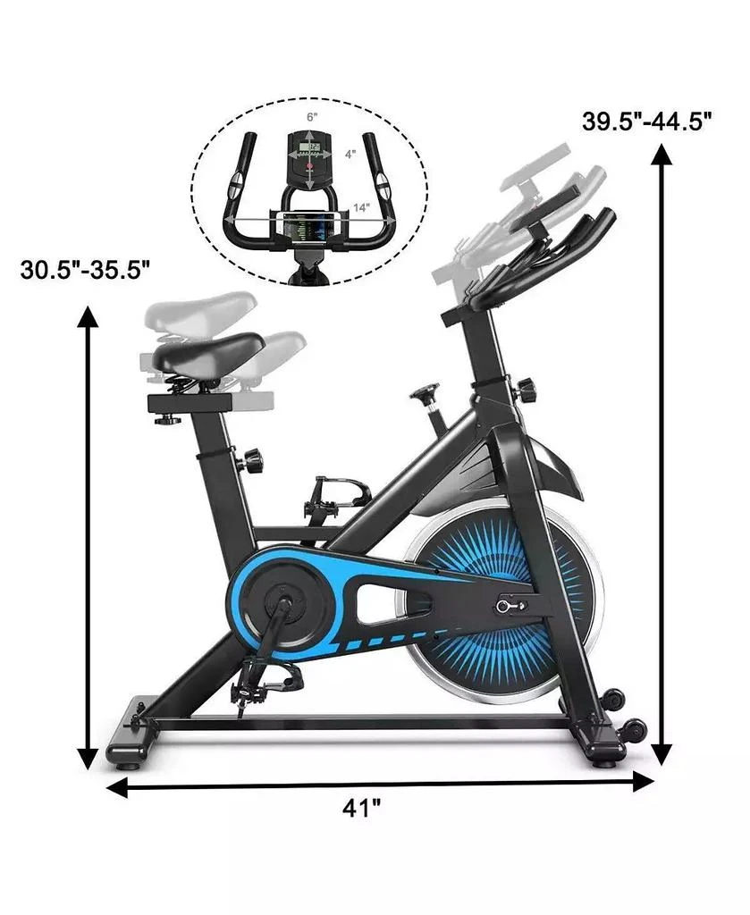 SUGIFT Indoor Silent Belt Drive Adjustable Resistance Cycling Stationary Bike-Blue 3