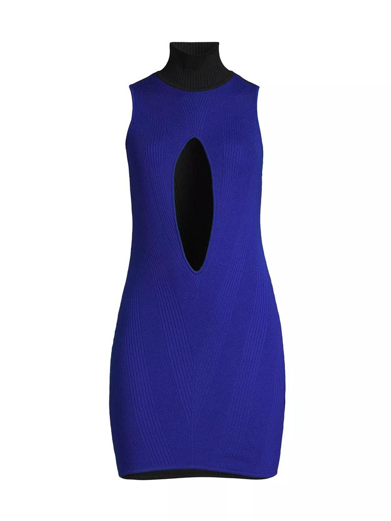 Victor Glemaud Turtleneck Keyhole Knit Reversible Minidress