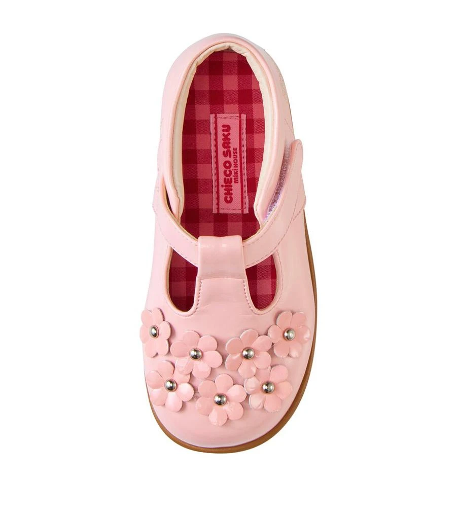 Miki House Velcro-Strap Flower Mary Janes 8