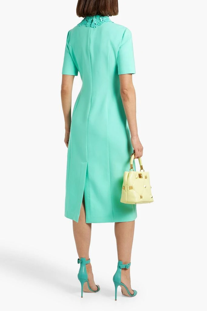 Oscar de la Renta Guipure lace-trimmed wool-blend crepe mini dress 3