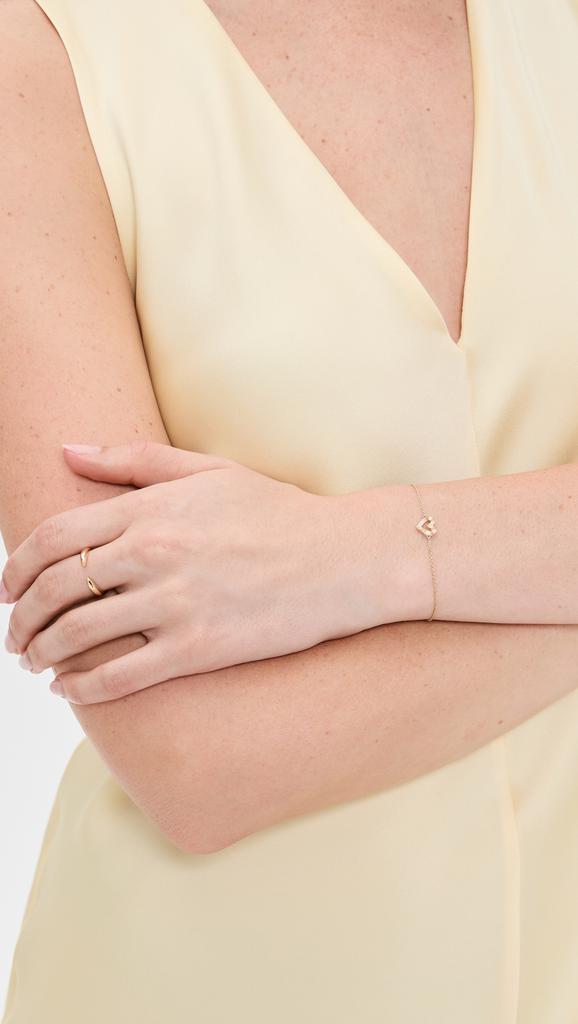 Sydney Evan 14k Fluted Heart Bracelet