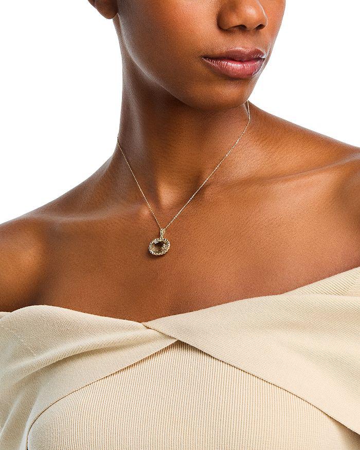 Bloomingdale
s Fine Collection Prasiolite Oval Bezel Pendant Necklace in 14K Yellow Gold, 16-18"